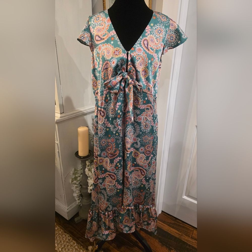 FIRST LOVE Hi-Low Floral‎ Cottagecore Dress Size Small Bohochic Romantic